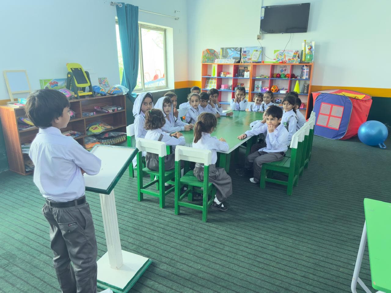 Children learning together in our early years classroom
